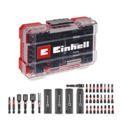 Imagen de Einhell M CASE Juego de 35 brocas impacto y llaves vaso (puntas 25 mm, puntas 50 hexagonales, enchufes largos, adaptador enchufe, soporte 60 incluye caja