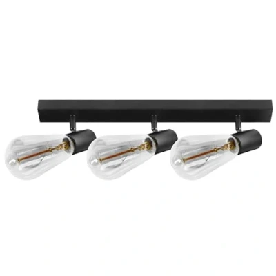 Imagen de Miratic Lampara Techo 60W Aplique Pared Interior Lamparas de Luminaria y IP20 Diseño Elegante Moderno Color Negro Bombilla no Incluida (3x60W)