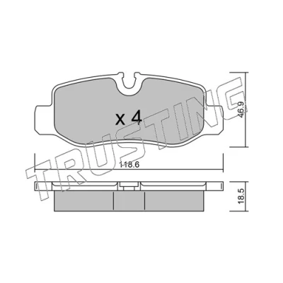 Imagen de TRUSTING 1047.0 Juego de pastillas freno preparado para indicador desgaste MERCEDES BENZ: Vito Tourer, Clase V, Furgón