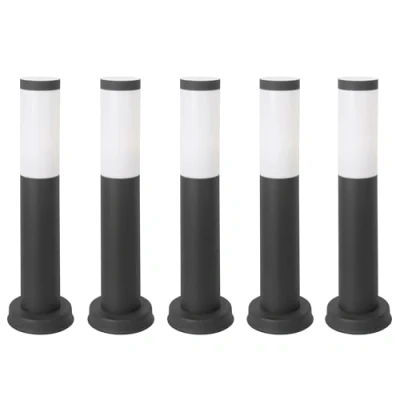 Imagen de FORLIGHT Koral (5uds) Baliza Exterior para Jardín Resistente al Agua IP55. Bolardo de Acero Inoxidable Gris Urbano 23W