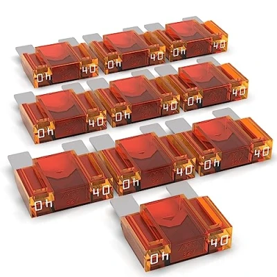 Imagen de AUPROTEC fusible de hoja Maxi 20 80A, enchufable para automoción, elección: 40A amperios, naranja, 10 piezas