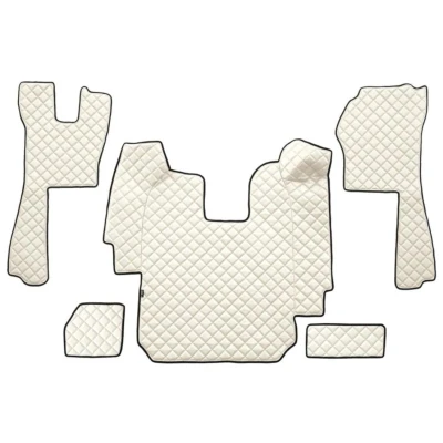 Imagen de F CORE FL03 CHAMP Juego de alfombrillas suelo Ecopiel delante 5 Blanco marfil SCANIA: P,G,R,T series