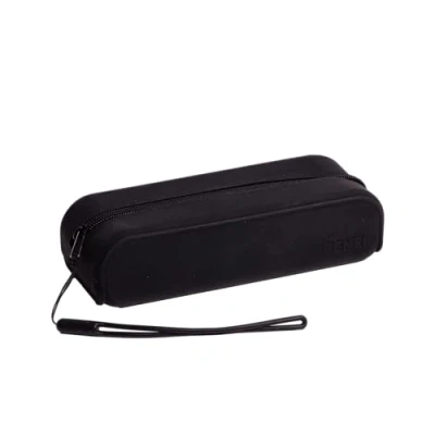 Imagen de Enri, Estuche Escolar Silicona Unisex, Diseño Rectangular con Tirador, 19 x 5 7 cm, Color Negro