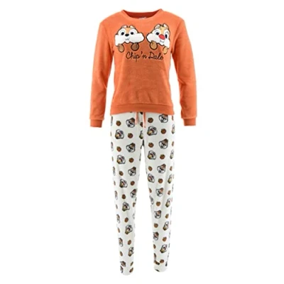 Imagen de Disney Chip and Dale Mujer Pijama Largo (Naranja,L)