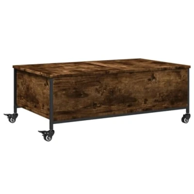 Imagen de vidaXL Mesa de Centro con Ruedas Madera ingeniería Roble 91x55x34 cm