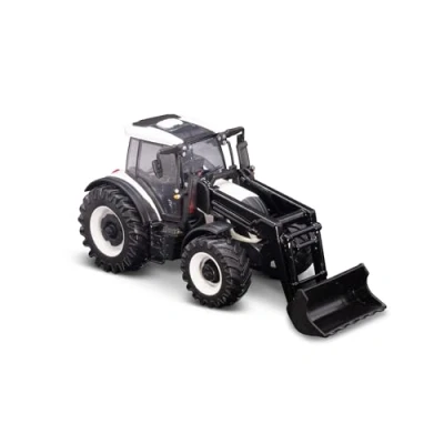 Imagen de Bburago B18 31638 Tractor VALTRA M2Q Fundido a presión con Cargador Frontal de Trabajo, vehículo para Gatos, Color Blanco