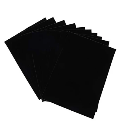 Imagen de Hojas traseras adhesivas de tela terciopelo negro, 10 piezas, autoadhesivas, color forro pelusa, accesorio flocada