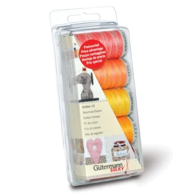 Imagen de Gutermann Juego de Hilos: Bordado a máquina Algodón 12 Sunny, 1000