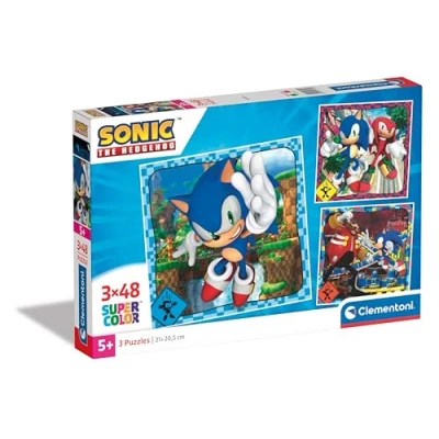 Imagen de Clementoni Sonic 3 Supercolor Puzzles Infantiles De 48 Piezas, para Niños 5 7 Años, Desarrolla La Concentraciòn Mentàl Y Logica, 25320, Multicolor