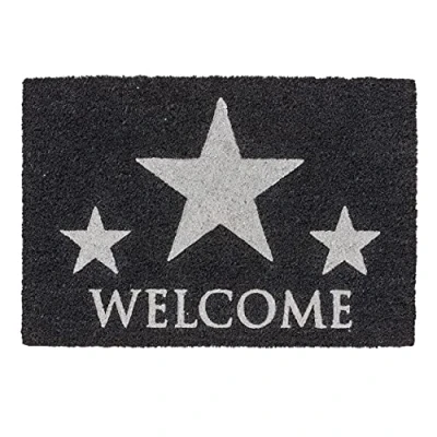 Imagen de Felpudo Coco Welcome Star Silver 40x60 cm de Entrada Antibacteriano Material Natural 100%