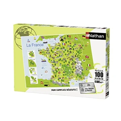 Imagen de Nathan 86732 Puzzle Tarjeta de Francia 100 Piezas