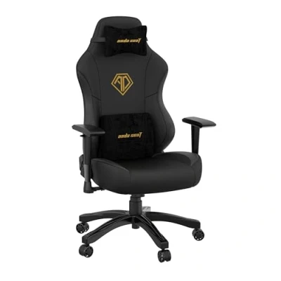 Imagen de Anda Seat Silla para Juegos Phantom 3 Sillas de Escritorio Oficina Ergonómicas, Gamer Reclinable Videojuegos Grande Cuero PVC Premium Negra Adultos