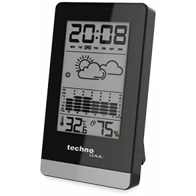 Imagen de Technoline WS 9125 Negro, Plata Estación meteorológica (AAA Micro LR03, Plata, 66 mm, 24 120 mm)