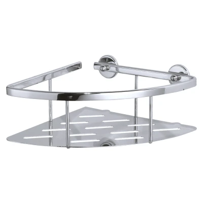 Imagen de tesa Aluxx Cesta de ducha esquina, aluminio cromado brillante, autoadhesiva, tecnología montaje adhesiva, 92 x 250 125 mm