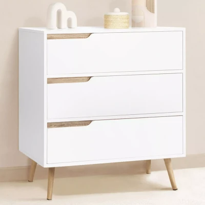 Imagen de IDMarket Helsinki Cómoda 3 cajones (80 cm), color blanco
