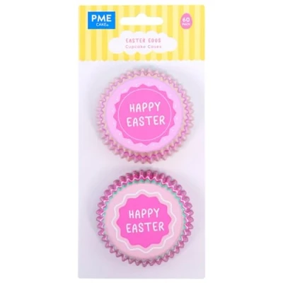 Imagen de PME Pascua Cápsulas para Cupcakes forradas de Aluminio Feliz Pascua, Set 60