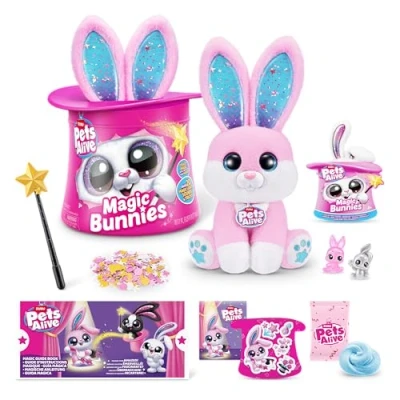 Imagen de Pets Alive Magic Bunnies de ZURU Juguete mágico Interactivo Sorpresa para desempaquetar electrónico Peluche (Pink)
