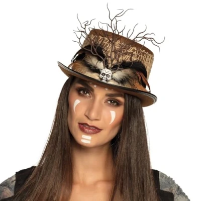 Imagen de Boland 72257 Sombrero Voodoo Ayida, tocado Steampunk, milagroso, disfraz, carnaval, fiesta temática, Halloween