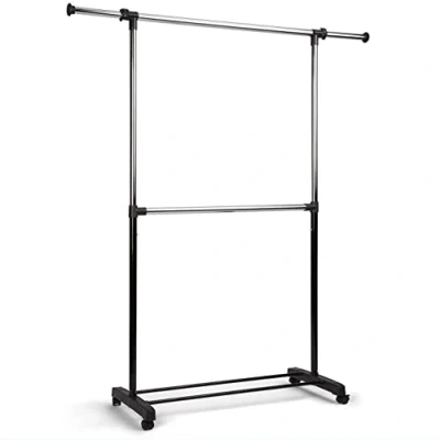 Imagen de Heldenwerk Perchero con ruedas para colgar sobre ruedas, estable y soporte de cargas pesadas, pequeño ropa abrigo