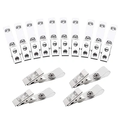 Imagen de YANGWEN 20x Crocodile Clips Metal, el Clip del poseedor de una Tarjeta identificación la con Correa PVC y botón Metal