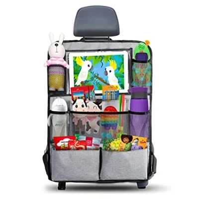 Imagen de AiQInu Organizador para asiento trasero de automóvil con mucho espacio almacenamiento, protector niños (1 pieza)