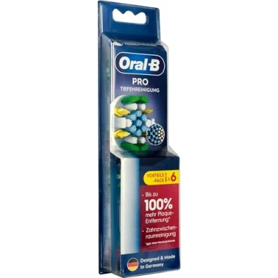 Imagen de Oral B Pro Cabezales de limpieza profunda para cepillo dientes eléctrico, 6 unidades, con innovadoras cerdas en forma X, accesorio original dientes,