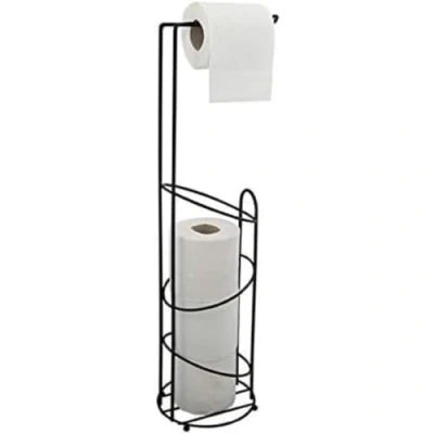 Imagen de MSV Holly Stehend Portarrollos de papel higiénico (15 x 62 15 cm), color negro mate