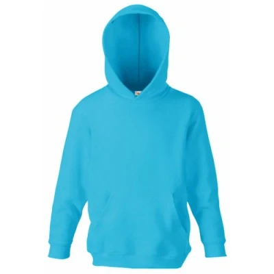 Imagen de Sudadera con capucha para niños (unisex), de la marca Fruit of the Loom, color azul claro, tamaño 12 13 años