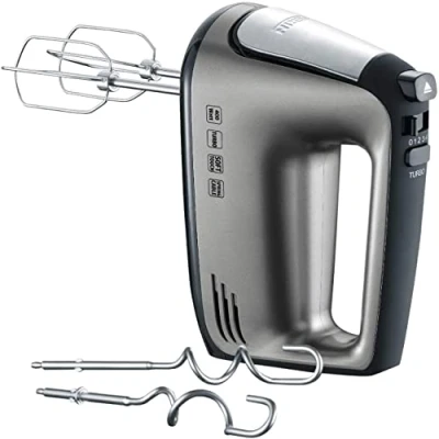 Imagen de SEVERIN Batidora de mano con cable en espiral, aprox. 400 W, HM 3832, plata/negra, 28,5