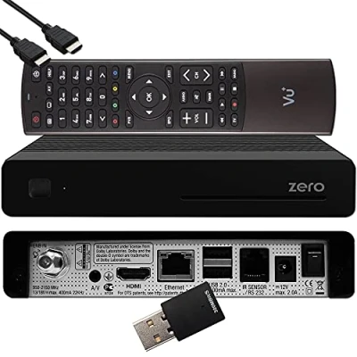 Imagen de VU+ Zero HW Version 2 1 sintonizador DVB S2 Full HD E2 Linux Receptor, Youtube, Receptor satélite con función de grabación, Lector Tarjetas, Multimedia, HDMI EasyMouse, lápiz WiFi 300Mbit, Negro
