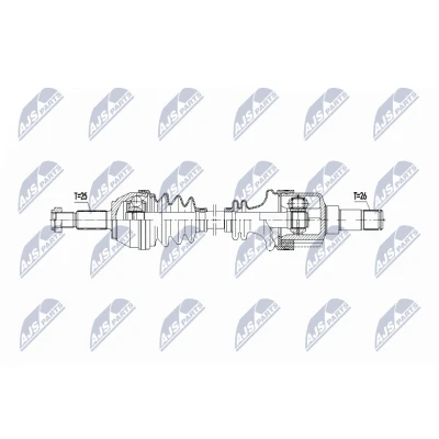 Imagen de NTY NPW FR 165 Árbol de Transmisión Eje delantero, izquierda automática