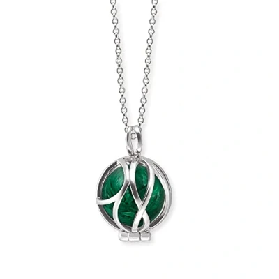 Imagen de Engelsrufer Collar para mujer de Plata ley y colgante bola piedra estraza cierre mosquetón ajustable en tres longitudes , 14,5mm, esterlina, Ágata