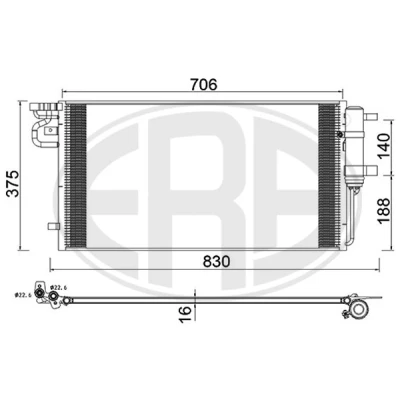 Imagen de ERA 667269 Condensador con secador 728 FORD: FOCUS 3, C Max 2, 3 Turnier