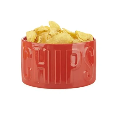 Imagen de Balvi Cuenco Aperitivo Chips Color Rojo Un Original y con Estilo 1L Cerámica 8,5x15x15 cm