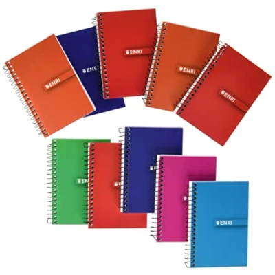 Imagen de Cuadernos 12º Enri, Pack de 10 unidades, Tapa blanda, Cuadrícula 4x4, Colores aleatorios, (12,5 cm x 9,5 cm) Medida A6