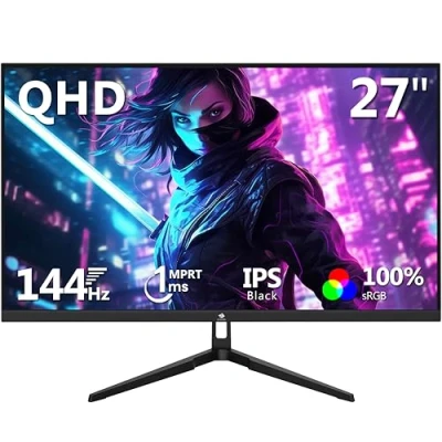 Imagen de Z Edge Monitor PC Gaming 27&#039;&#039; 2K QHD(2560x1440), IPS Panel, 1ms, FreeSync, 144Hz, Pantalla Ordenador Bisel Ultrafino, Inclinación Ajustable, 2*HDMI2.0 &amp;2*DP1.4, RGB, VESA 100*100mm(Cable DP Incluido)