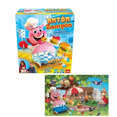 Imagen de GOLIATH Exclusivo Anton ZAMPON con Puzzle Extra de 24 Piezas Juego Mesa para Niños y Niñas a Partir 4 Años Acción Estimula los Reflejos 2 Jugadores