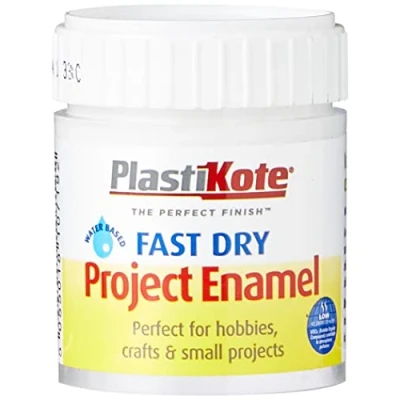 Imagen de Plastikote B5W 59 ml botella de pintura esmalte blanco mate