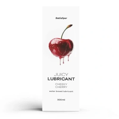 Imagen de Satisfyer Cheeky Cherry 300 ml Lubricante a base de agua para pieles sensibles Sin aceite ni grasa, fácil enjuagar y compatible con preservativos Suave agradable la piel