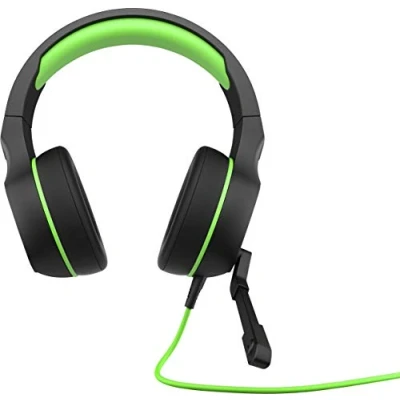 Imagen de HP Pavilion 400 Auriculares Gaming con Cable (Sonido Estéreo, Conector 3,5mm, Micrófono Brazo, Windows 10, Android, Xbox,iOS, Playstation), Color Negro y Verde