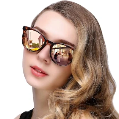 Imagen de KANASTAL Gafas de Sol Rosa Espejo Mujer Polarizadas Clásicas Vintage Retro Protección UV400 Leopardo Señora Sunglasses Pink Carey Rosas Lentes