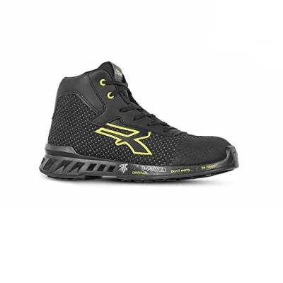 Imagen de U Power RV10014 Linea RED LEVE Modelo JOE Zapatos de Seguridad Altos, S3 SRC CI ESD, Negro/Amarillo, 43 Tamaño