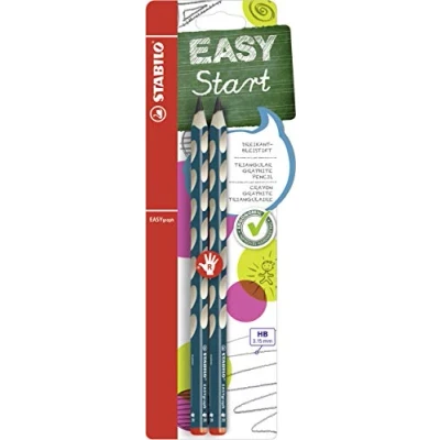 Imagen de Lápiz ergonómico fino STABILO EASYgraph S Pack con 2 unidades color de cuerpo petróleo Modelo para diestros