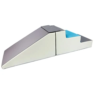 Imagen de Velinda Conjunto tobogán+escaleras Bloques para Jugar niños jardín de Infancia (Color: Blanco, Azul Claro, Gris)
