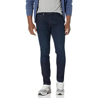Imagen de Amazon Essentials Pantalón Vaquero Elástico de Ajuste Ceñido Hombre, Azul sobre Teñido, 36W / 33L
