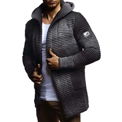 Imagen de Leif Nelson Lange Reissverschluss Chaqueta de punto, Hombre, Talla: Large, Schwarz anthrazit
