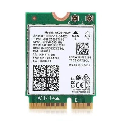 Imagen de HighZer0 Electronics AX201 WiFi 6 Card Dual Band Wi Fi 2.4 Gbps CNVio2 M.2 for PC Supports Bluetooth 5.2 Requires Intel 10th+ Gen CPU with Windows 10+ or Linux AX201NGW (AX201)