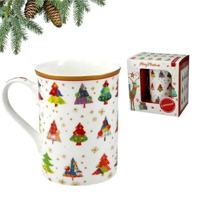 Imagen de CARMANI taza de Navidad, fiesta festiva para té, café, chocolate caliente decorada con tema Navidad 375 ml