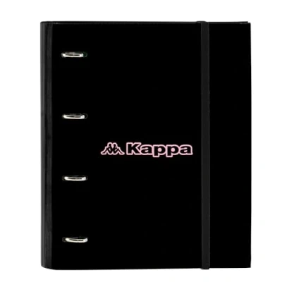 Imagen de Kappa Silver Pink Carpeta 4 Anillas de 35 cm con 100 Hojas A4, Ideal para Niños Diferentes Edades, Cómoda y Versátil, Calidad Resistencia, 27x3.5x32 cm, Color Gris Melange
