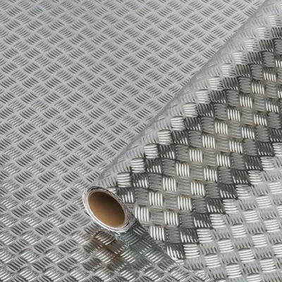 Imagen de d c fix vinilo adhesivo muebles Riffel Hoja plateada alto brillo aspecto metálico autoadhesivo impermeable decorativo para cocina, armario, puerta, mesa papel pintado forrar rollo láminas 45 cm x 2 m